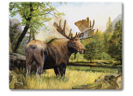 CounterArt Tranquil Moose 3mm Tempered Glass Cutting Board 10" x 8"