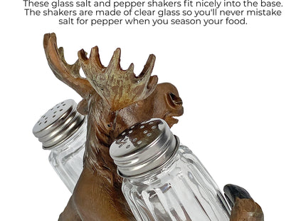 Rivers Edge Products Rivers Edge Products Moose Holding Decorative Salt and Pepper Shakers Set