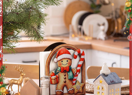 Cinnvoice Christmas Paper Towel Holder Gingerbread Man Napkin Holder