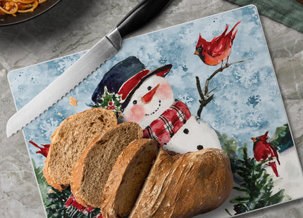 CounterArt Watercolor Snowman 3mm Tempered Glass Cutting Board 10" x 8"