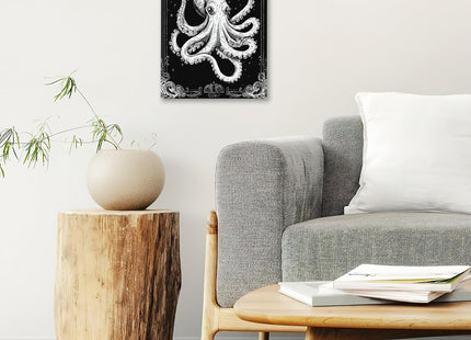 Octopus Canvas Wall Art Nautical Pictures Ocean Animal Painting Coastal Prints Octopus Modern Artwork for Bathroom Living Room Bedroom Office Framed Wall Decor 12"x16"