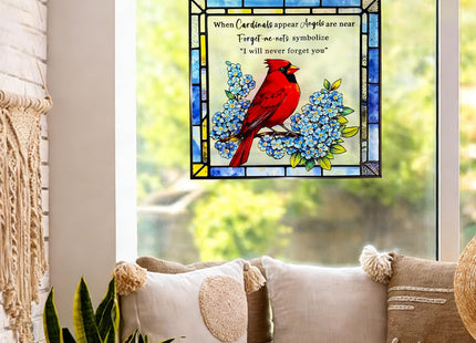 Cardinal Stained Glass Suncatchers for Windows, Hanging Sun Catchers Indoor Window, Cardinal Gifts, in Memory of Loved One Gifts