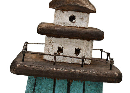 Attraction Design Wooden Lighthouse Decor, Decorative Nautical Lighthouse Rustic Ocean Sea Beach Themed Lighthouse Decoration, Handcrafted Tabletop Nautical Themed Home Decor Bathroom Decor (13“H)