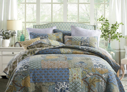 Yvooxny Queen Quilt Set Bedspread Lodge Plaid Real Patchwork Lightweight Reversible Coverlet Set Quilted Bedding Set for All Seasons, Queen Size