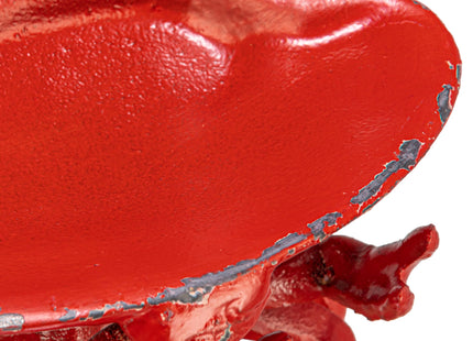 Distressed Red Decorative Cast Iron Crab Shaped Dish