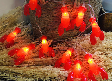 Sezrgiu Lobster String Light Battery Operated 20 LED Lobster Fairy Night Lamp for Summer Camping Wedding Birthday Bedroom Home Parties (3m/20led, Lobster)
