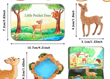 JULEASEL Little Pocket Deer Mini Deer Gift Collectible Travel Buddy