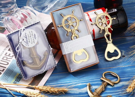 Honeydak 24 Pcs Nautical Bottle Openers Anchor Ship Wheel Antique Metal