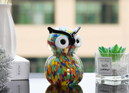Qianwei Crystals Owl Decor Gifts for Women - Glass Owl Figurines Stuff Gifts for Owl Lovers Owl Decor Statue Paperweight Birthday for Best Friend Keepsake&Paperweight