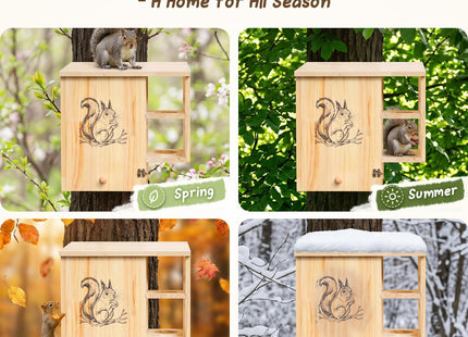 Large Squirrel House for Outside, Wooden Squirrel Nesting Box
