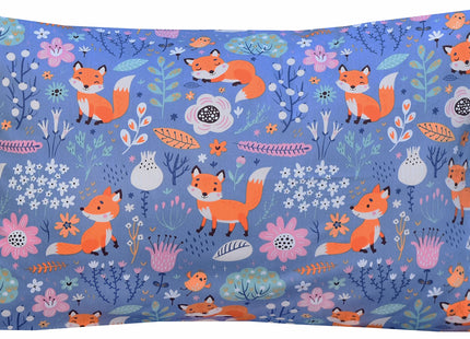 J-pinno Fox Birds Play in Flowers Bloom Tree Forest Twin 100% Cotton 3 Pieces Sheet Set for Kids Girls Children,Flat Sheet + Fitted Sheet + Pillowcase Bedding Decoration Gift Set