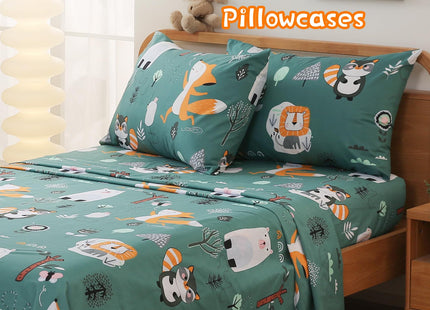 JSD Green Forest Animals Kids Twin Sheet Set 3 Piece