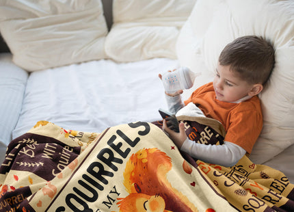 Punofell Squirrel Gifts for Women/Men/Boys/Girls, Unique Squirrel Lovers Themed Blanket Accessories/Stuff for Kids, Cute Squirrel Things Soft Throw 50" x 60"