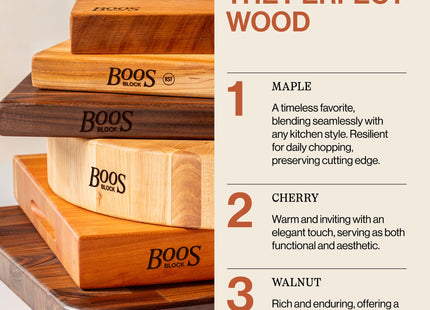 John Boos Chop-N-Slice Series Rectangular Wooden Maple Cutting Board
