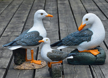 Teaeeno Real Seagull Decoration,Seagull Statue Outdoor Decoration,Seabird Decoration,Seagull Figurine Coastal Garden Decor,Bird Statue Nautical Beach Sculpture,Perfect for Home Garden,Terrace,Yard Art