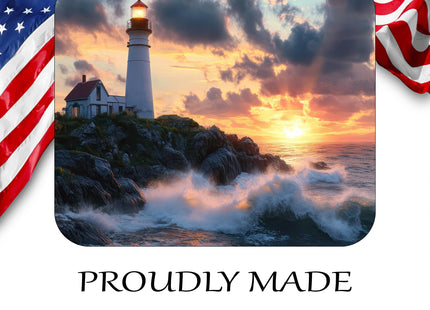 Coastal Shoreline Waves Sandy Beach Theme Mouse Pad Mat Mousepad for Desk Computer Laptop PC Gaming Home or Office Gift (Lighthouse Sunset MP33)
