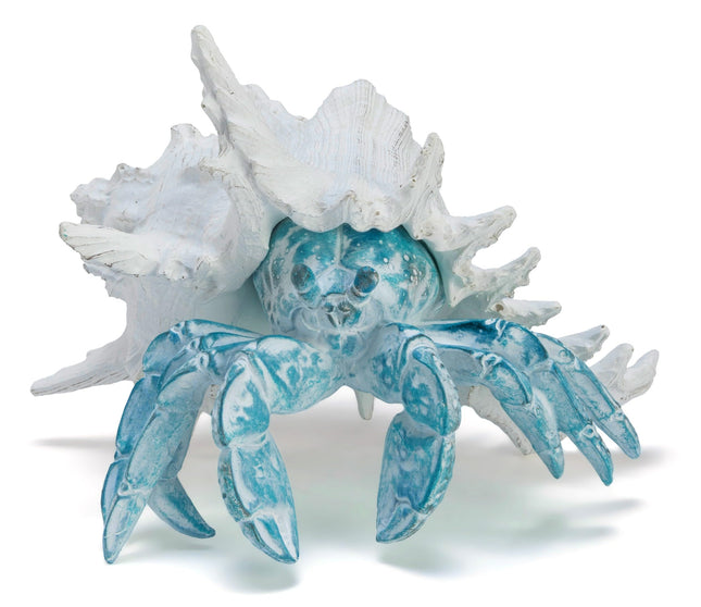 VVGIFTS Hermit Crab with Shell Beach Coastal Statue for Home Shelf Decor