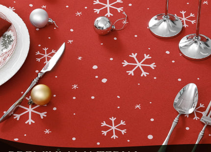 NOVILYS Red Round Christmas Tablecloth, Snowman Gift Design, 70 Inch