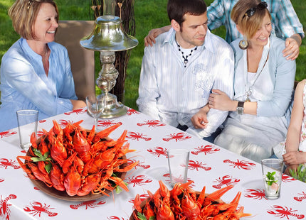 Oudain 54 Inch x 100 ft Crawfish Boil Lobster Tablecloth Roll Cutter Box