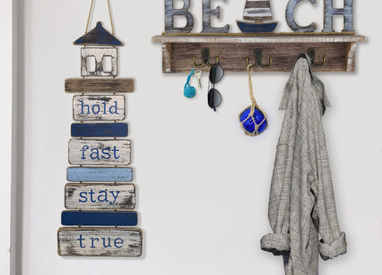 SAILINGSTORY Wall Hanging Beach Sign Plaque Coastal Lighthouse Decor