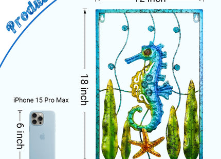 Metal Seahorse Beach Themed Bathroom Wall Art Decor,Home Wall Hanging