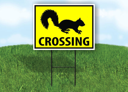 Squirrel Crossing Xing Yellow Single Sided 18X24