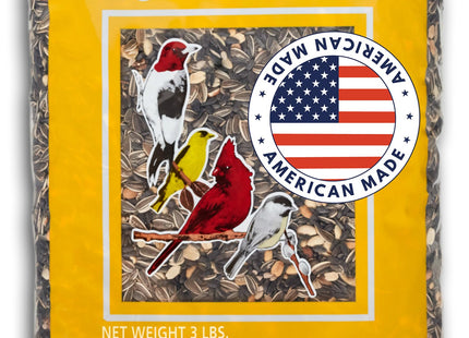 Valley Farms Chickadee Mix (3 LB) Wild Bird Food for Outside Feeders, Chickadee Bird Seed w/Peanuts and Sunflower Hearts for Birds, Feed Chickadees! Stiped Sunflower Seeds
