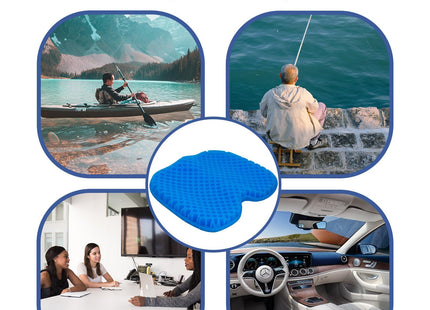 NEW-Vi Anti-Slip Kayak Seat Cushion - Waterproof Thicken Gel Boat Kayak Canoe Rowing Stadium Pad for Sit in Kayak Chair Lifetime Kayak Accessories Equipment Gear for Fishing Kayak,Blue