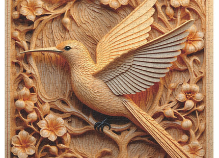Hummingbird Puzzles for Adults 1000 Pieces, Bird Flowers Art Jigsaw Puzzles, Impossible Birds Autostereoscopy Animal Puzzle as Hummingbird Home Decor
