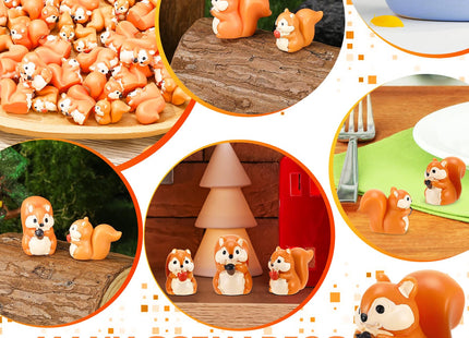 GGSTDDUP 50 Pcs Mini Resin Squirrel Tiny Squirrel Mini Animal Figurines
