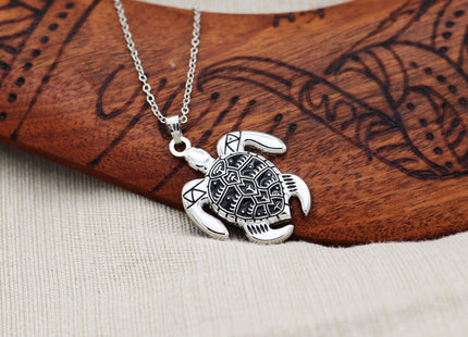 Happy Kisses Sea Turtle Necklace – Nautical Tribal Pendant with Inspirational Gift Card