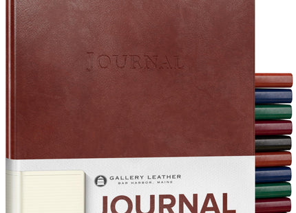 Gallery Leather Journal - Crafted in Maine, USA - Softcover, For Men and Women, For Writing, Work & Travel, 192 Lined Pages - A Safe Space for Your Thoughts - Acadia Tan, 9.75x7.5, Large Lined