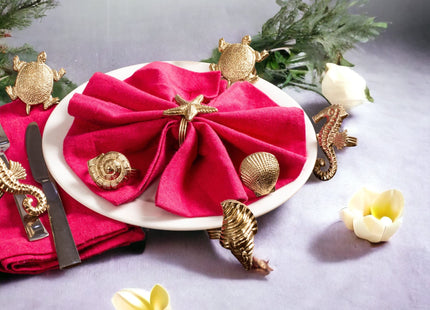 CLEENTABLE Nautical Napkin Rings, Antique Gold, Set of 12