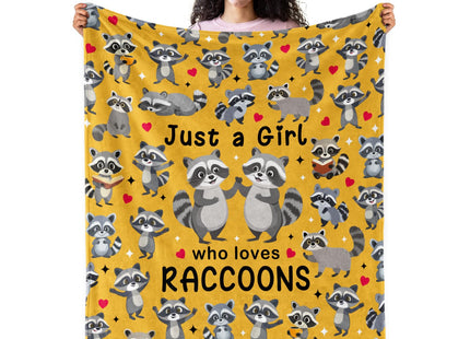 Pertos Raccoon Gifts Blanket Cute Raccoon Throw Blanket