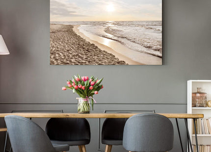 SunFlax Coastal Sunset Beach Scenery Canvas Wall Art 45"x30"