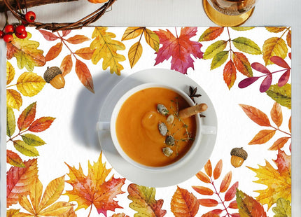 HSDSH 50 Pack Maple Leaves Fall Paper Placemats,16x 11 Inch Autumn Maple Placemat Thanksgiving Autumn Disposable Table Mats for Harvest Party Kitchen Dining Table Decoration
