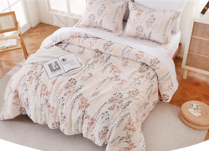 Yibeizi Printed Christmas Comforter Set King Size, 3 Piece Forest Reindeer Tree Comforter with Pillow Shams, Lightweight All Season Washable