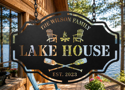 Custom Lake House Welcome Sign,Personalized Metal Lake House Signs,Lake House Decor,Personalized Metal Sign,Custom Outdoor Decor