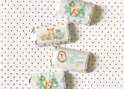 Woodland Baby Shower Candy Bar Wrappers, Woodland Creatures, 42 Count