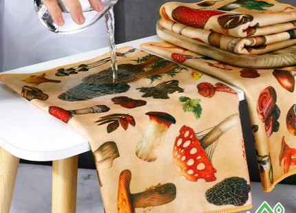 Preboun 4 Pack Mushroom Dish Towels 16x24 Inch Cotton Kitchen Towels