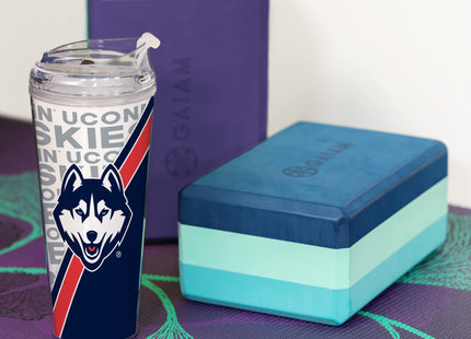 Rico Industries NCAA Maine Black Bears Standard 24oz Acrylic Tumbler with Hinged Lid, Officially Licensed Double Wall Tumbler with Straw