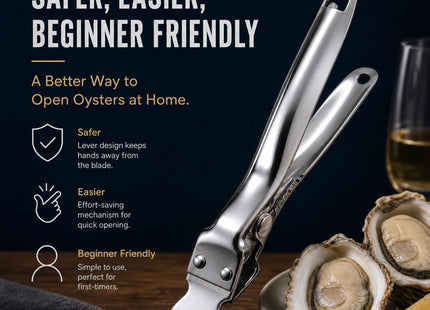Oyster Shucking Knife Kit - Lever-Assisted Stainless Steel oyster shucker