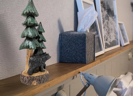 BestGiftEver Rustic Bear with Pine Tree Tabletop Figurine