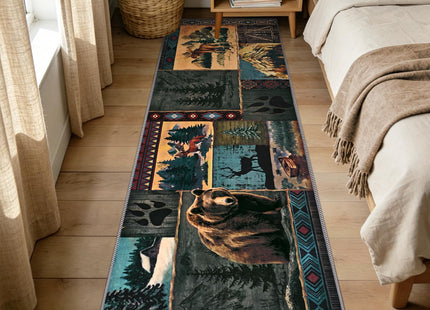 ASPMIZ Rustic Runner Rugs 2x7, Western Rugs for Hallway, Bedroom, Blue