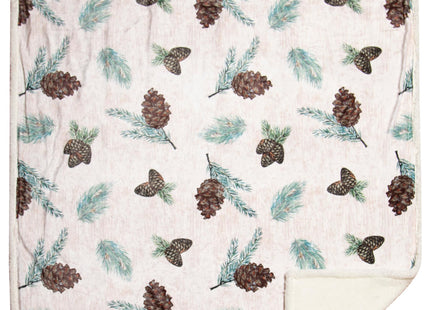 Carstens, Inc. Ultra Premium Super Soft Plush Sherpa Fleece Oversized Throw Blanket 54" x 68", Pinecone