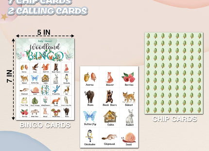 Chuxvon Woodland Bingo Cards, Baby Shower Party Activities, Woodland Animals Theme Game for 24 Players, Gender Reveal Bingo Game Cards, Woodland Party Favors Supplies Decorations(A04)
