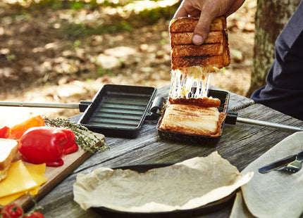 Uno Casa Double Pie Iron XL | Cast Iron Campfire Sandwich Maker for Camping