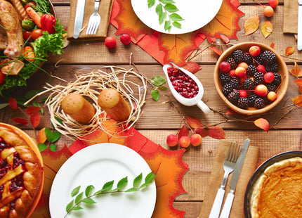 Yingzhao 6 Pcs Fall Maple Leaf Placemats Autumn Orange Table Placemats