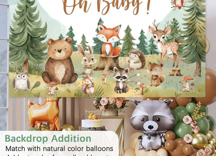 Woodland Baby Shower Decorations Backdrop Banner