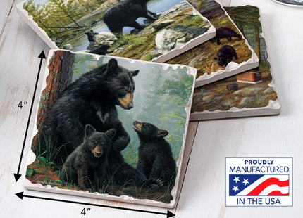 Thirstystone Bear Family 4 Pack Tumbled Tile Stone Coasters